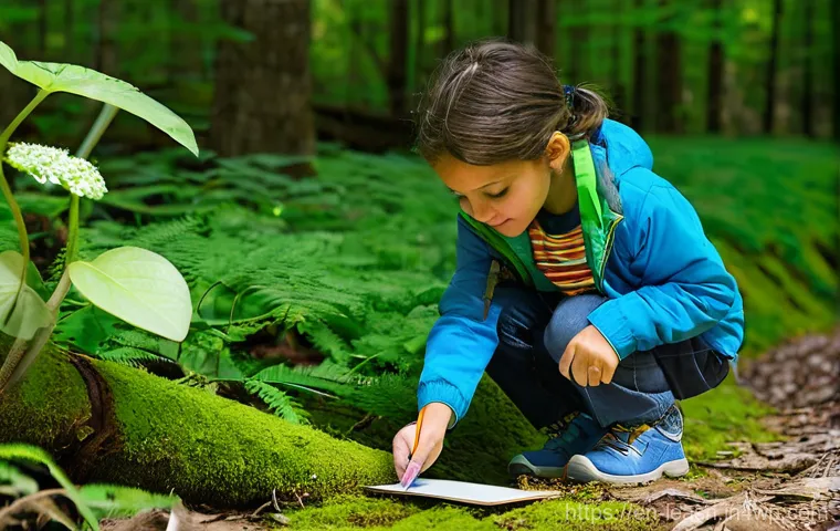학생들의 공감 능력 키우기 위한 야외 교육 - **Prompt:** A diverse group of happy elementary school-aged children (ages 6-10) actively engaged in...