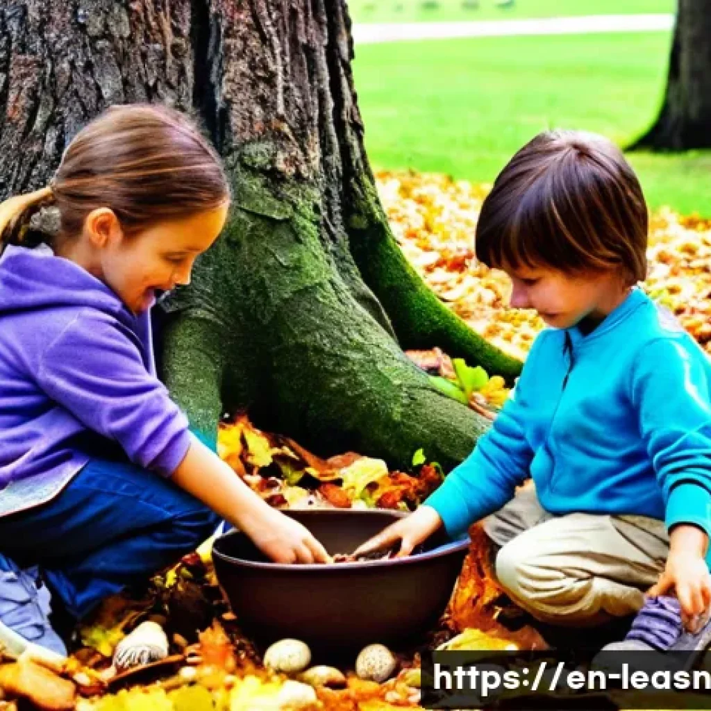 자연과의 연결을 중시하는 교육 철학 - **Imaginative Outdoor Play with "Loose Parts"**: A vibrant, sun-drenched scene in a lush natural par...