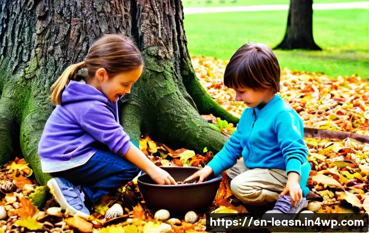자연과의 연결을 중시하는 교육 철학 - **Imaginative Outdoor Play with "Loose Parts"**: A vibrant, sun-drenched scene in a lush natural par...